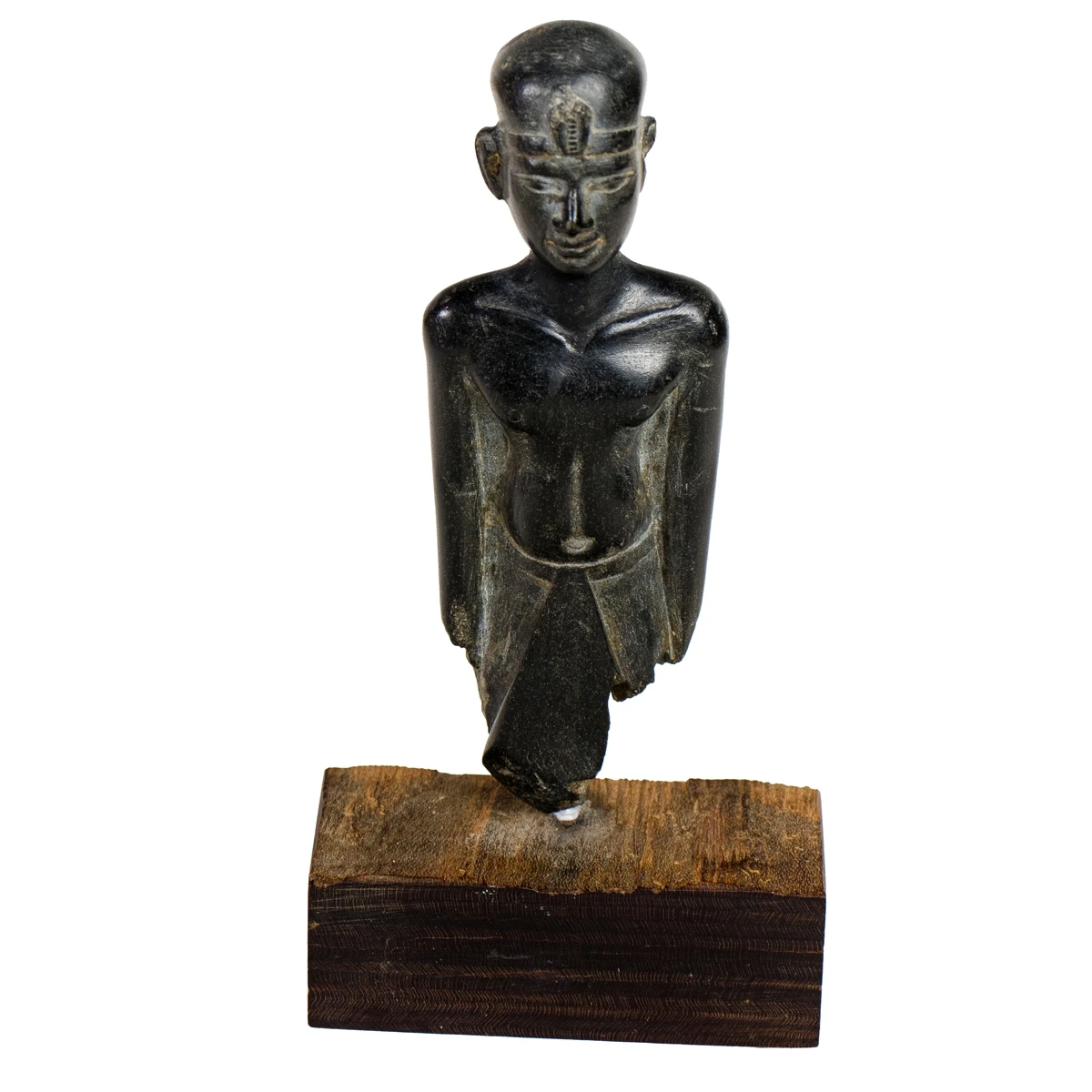 Ancient Egyptian Carved Basalt Pharaoh Figure – circa 1200 BCE, New Kingdom