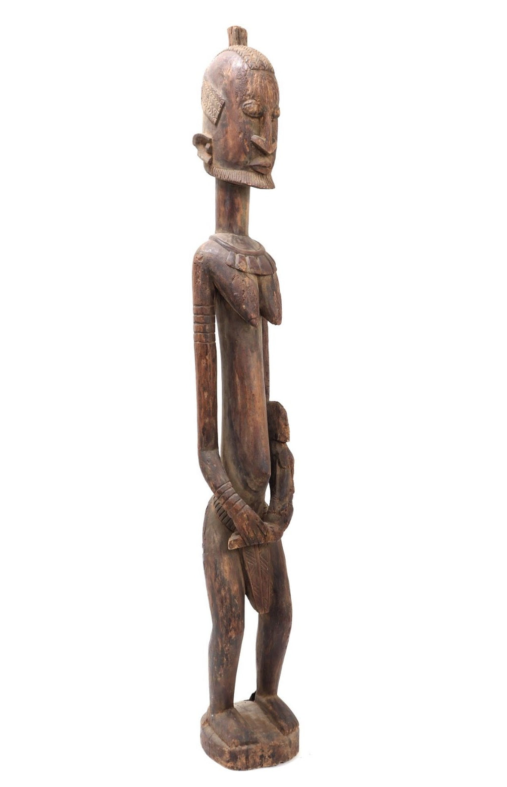 Large 52" Dogon Mother and Child Sculpture – Mali, West Africa – 20th Century