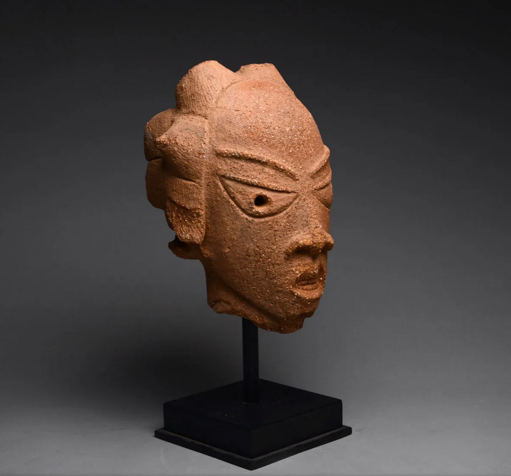 Large Ancient Nok Terracotta Head of a Woman – Classical Jemaa Style – Nigeria, circa 900 BCE – 200 CE