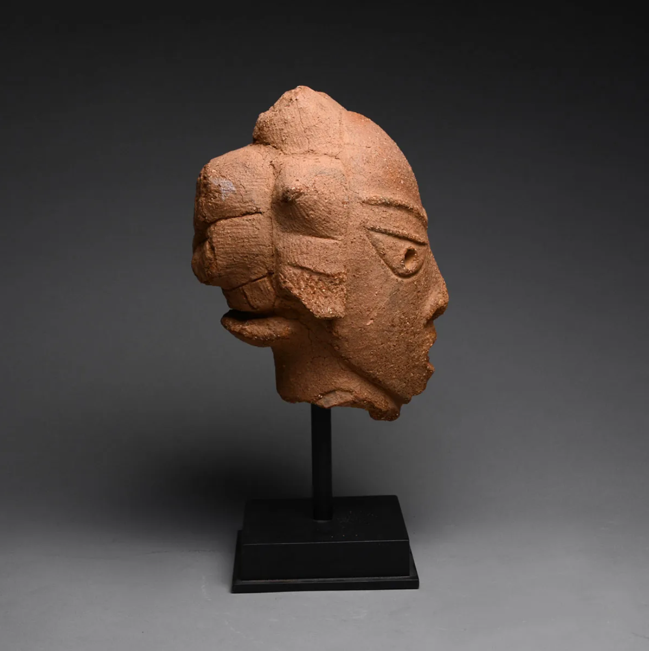 Large Ancient Nok Terracotta Head of a Woman – Classical Jemaa Style – Nigeria, circa 900 BCE – 200 CE