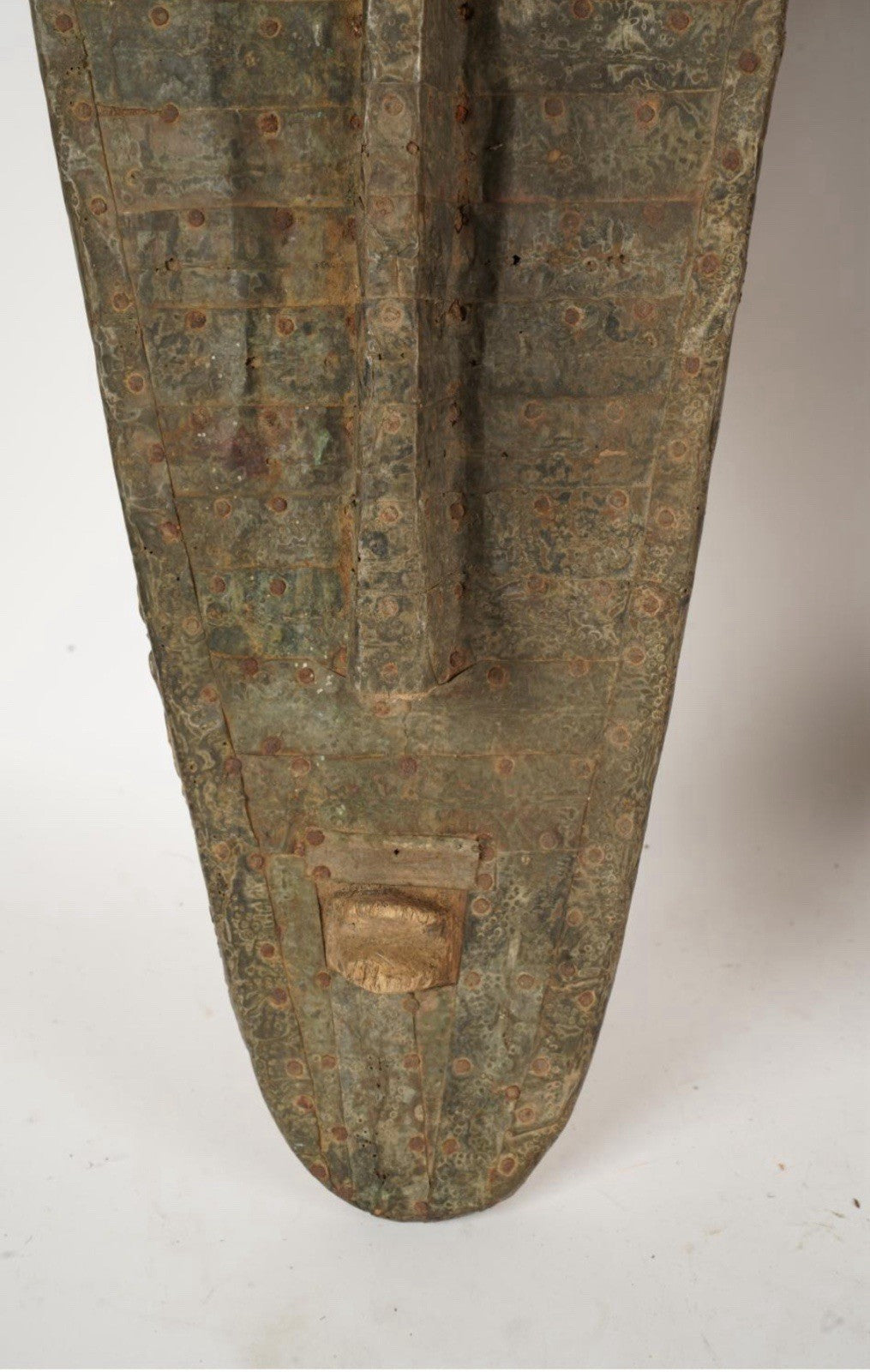 Marka Brass-Clad Ceremonial Mask – Mali, West Africa – Hardwood & Hammered Brass