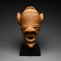 Large Ancient Nok Terracotta Horned Head – Nigeria, circa 200–500 CE