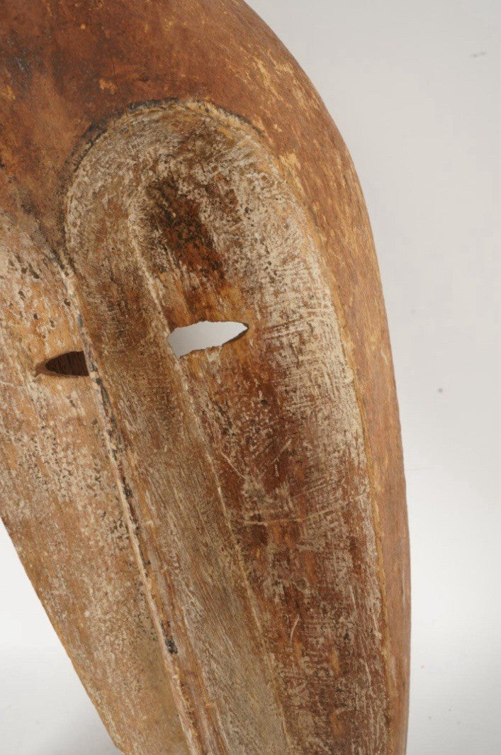 Fang Ngil Ceremonial Mask – Gabon, Central Africa – Hand-Carved Wood with White Pigment