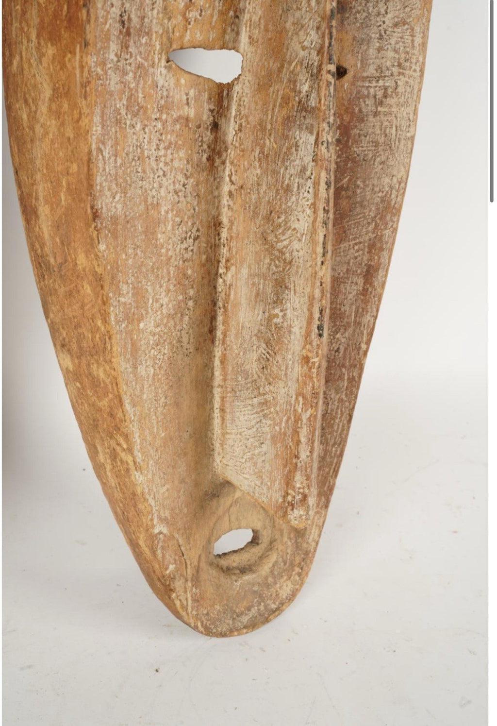 Fang Ngil Ceremonial Mask – Gabon, Central Africa – Hand-Carved Wood with White Pigment