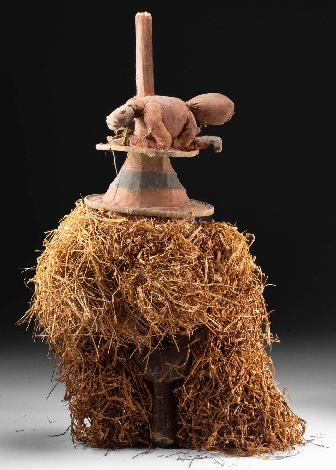 Yaka Kholuka Initiation Mask with Puppet Figure – Museum Exhibited & Published – Northern Yaka, DRC – Early 20th Century