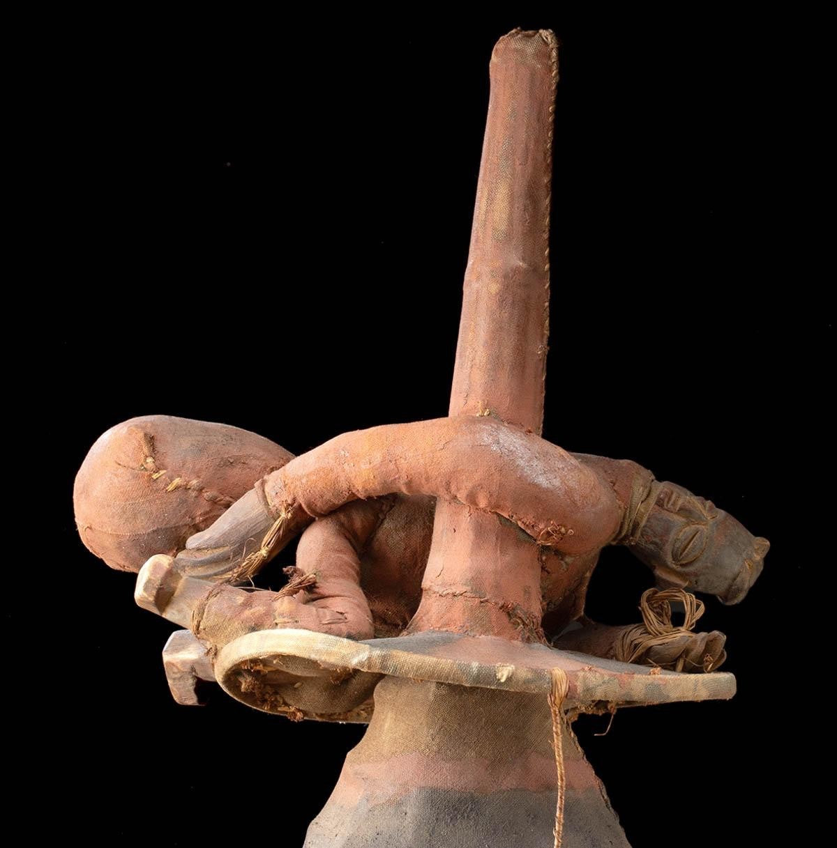 Yaka Kholuka Initiation Mask with Puppet Figure – Museum Exhibited & Published – Northern Yaka, DRC – Early 20th Century
