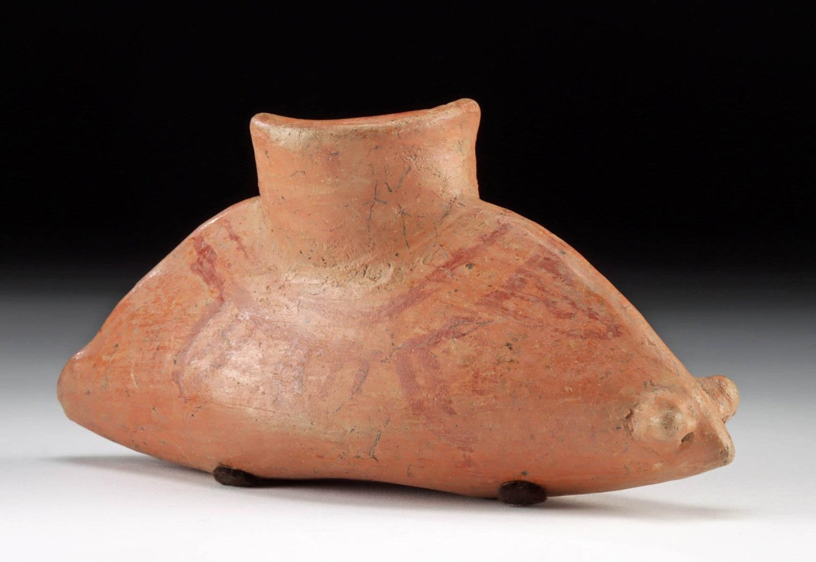 Pre-Columbian Jalisco Pottery Snail Vessel – Protoclassic Period, circa 100 BCE – 250 CE