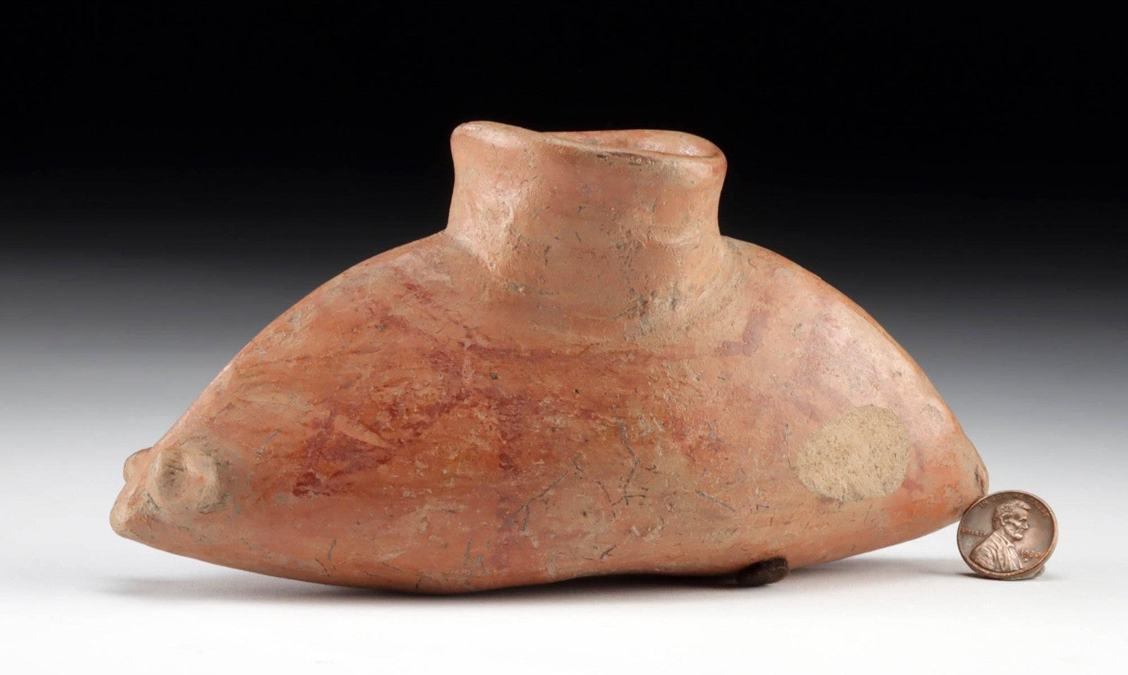 Pre-Columbian Jalisco Pottery Snail Vessel – Protoclassic Period, circa 100 BCE – 250 CE